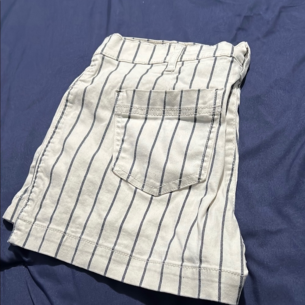 Striped White Shorts